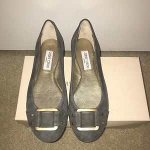 Sale!💰- JIMMY CHOO - Morse Grey Suede Ballerina Flats